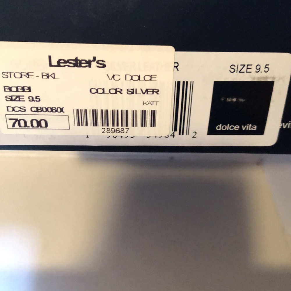 Silver Leather Flat - image 4